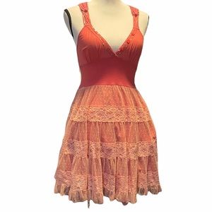FREE PEOPLE Lace Dusty Rose Dress
